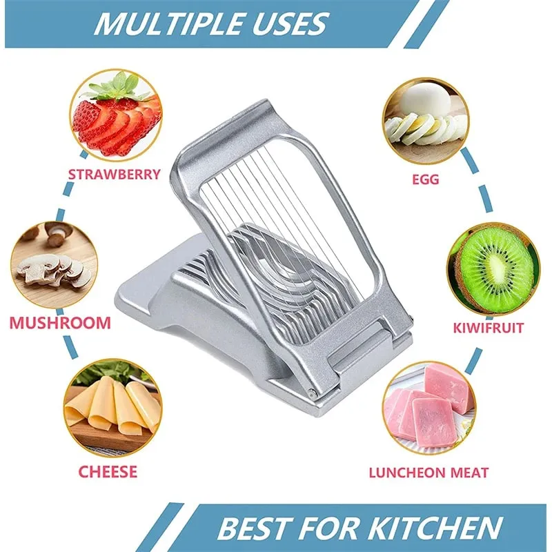 Egg Slicer for Hard Boiled Eggs Stainless Steel Wire Egg Slicer Dicer Cutter Kitchen Strawberry Mushroom Slicer JT188