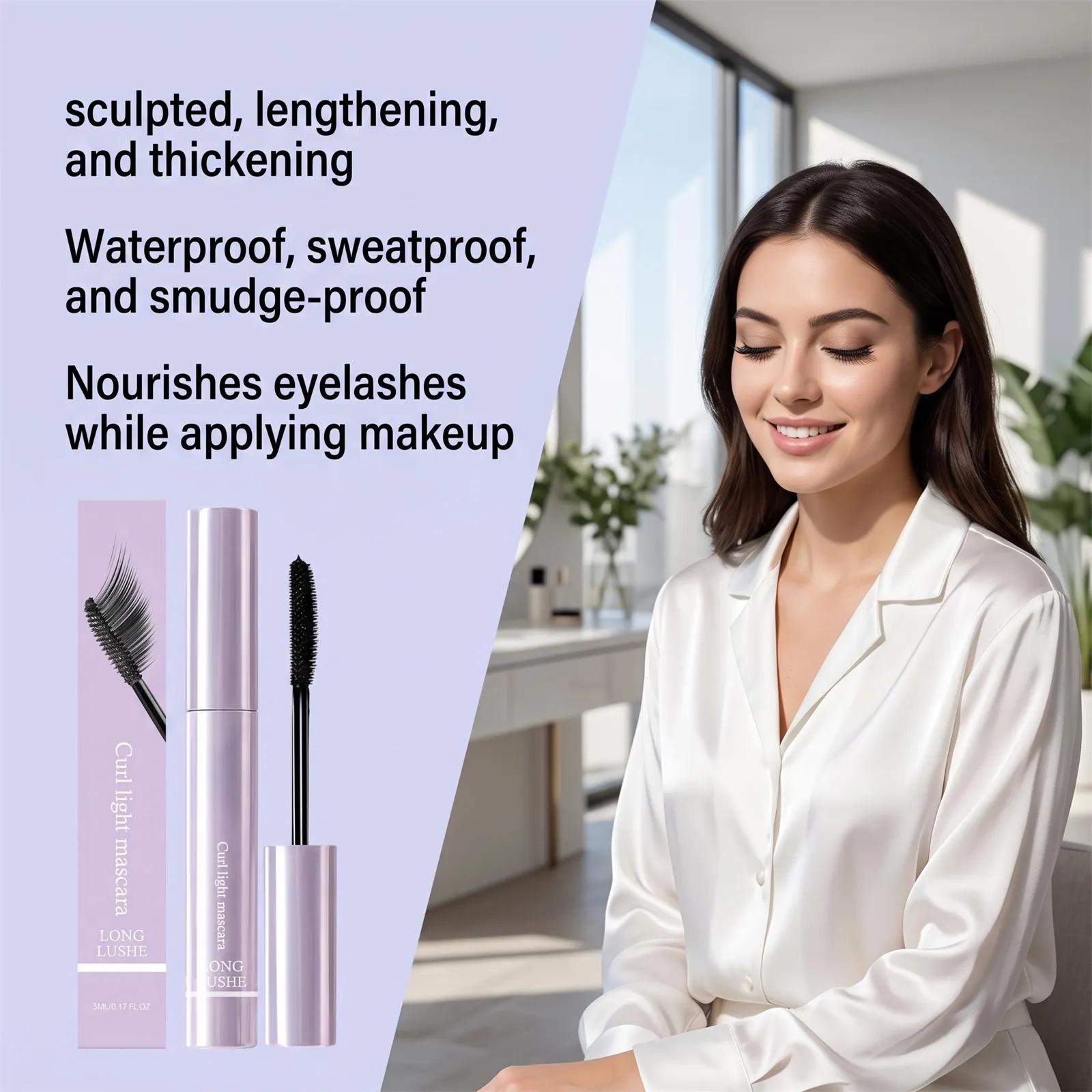 Waterproof 3D Lengthening Mascara Black Eyelash Extension Eye Lashs Brush Long-Wearing Silk Volumizing Mascara Cosmetics Gift