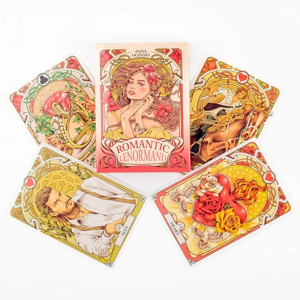 37Pcs Cards Romatic Lenormand Tarot Deck Full English Version Oracles Deck For Girl Board Games 10.2*7.2Cm