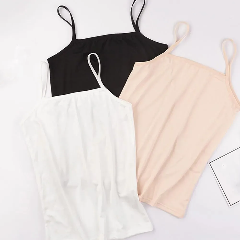 Simple Solid Color Women Tank Tops Soft Cotton Camis sleeveless Basic Vest Tshirt Sexy Strapy Camisole for Women Clothing