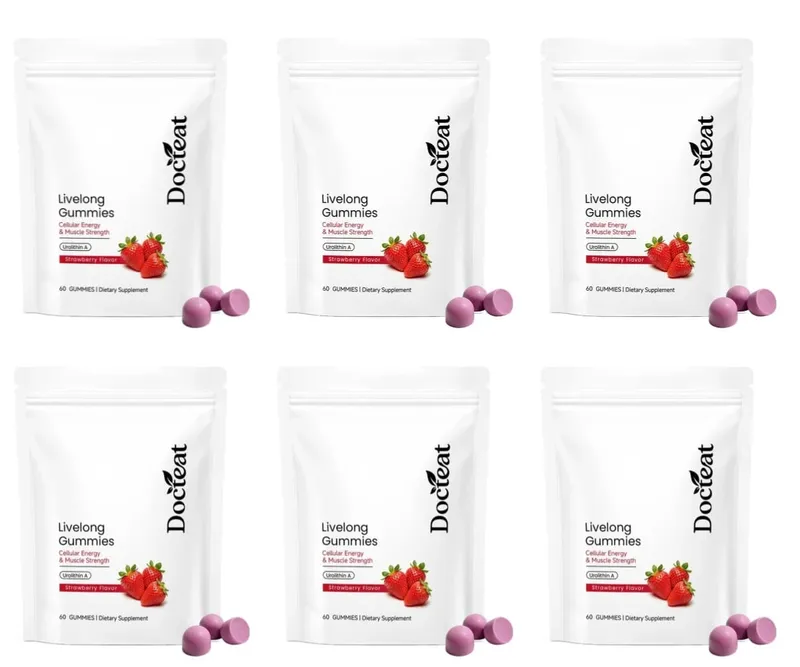 Docteat Urolithin A Gummies 500mg per Serving Strawberry Flavor Daily Cellular Wellness Support 60 Gummies for Men Women — image 12
