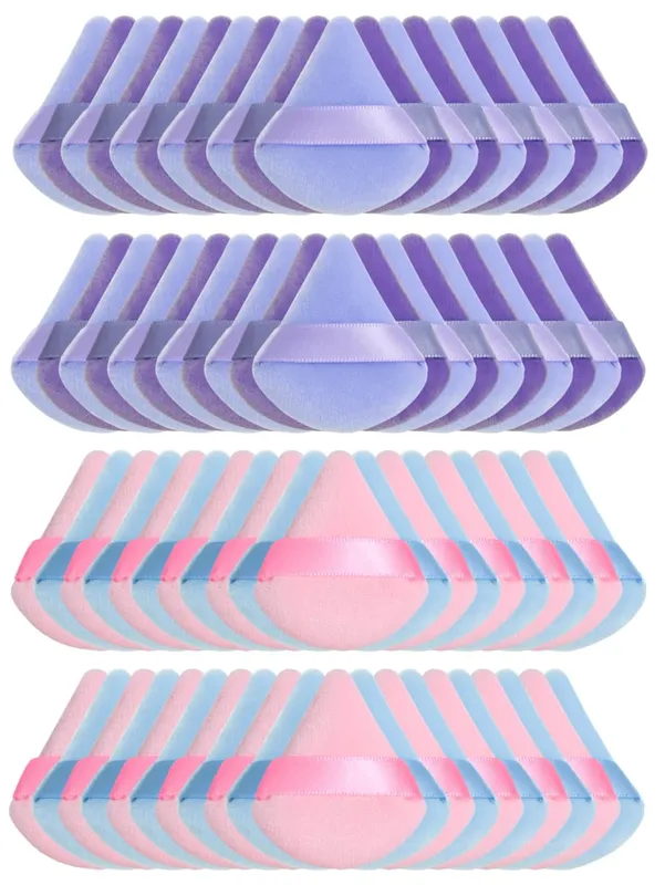 Mini Triangular Powder Puff 40-80Pcs Apply Loose Powder by Gently Pressing It onto the Face to Achieve a Setting Effect