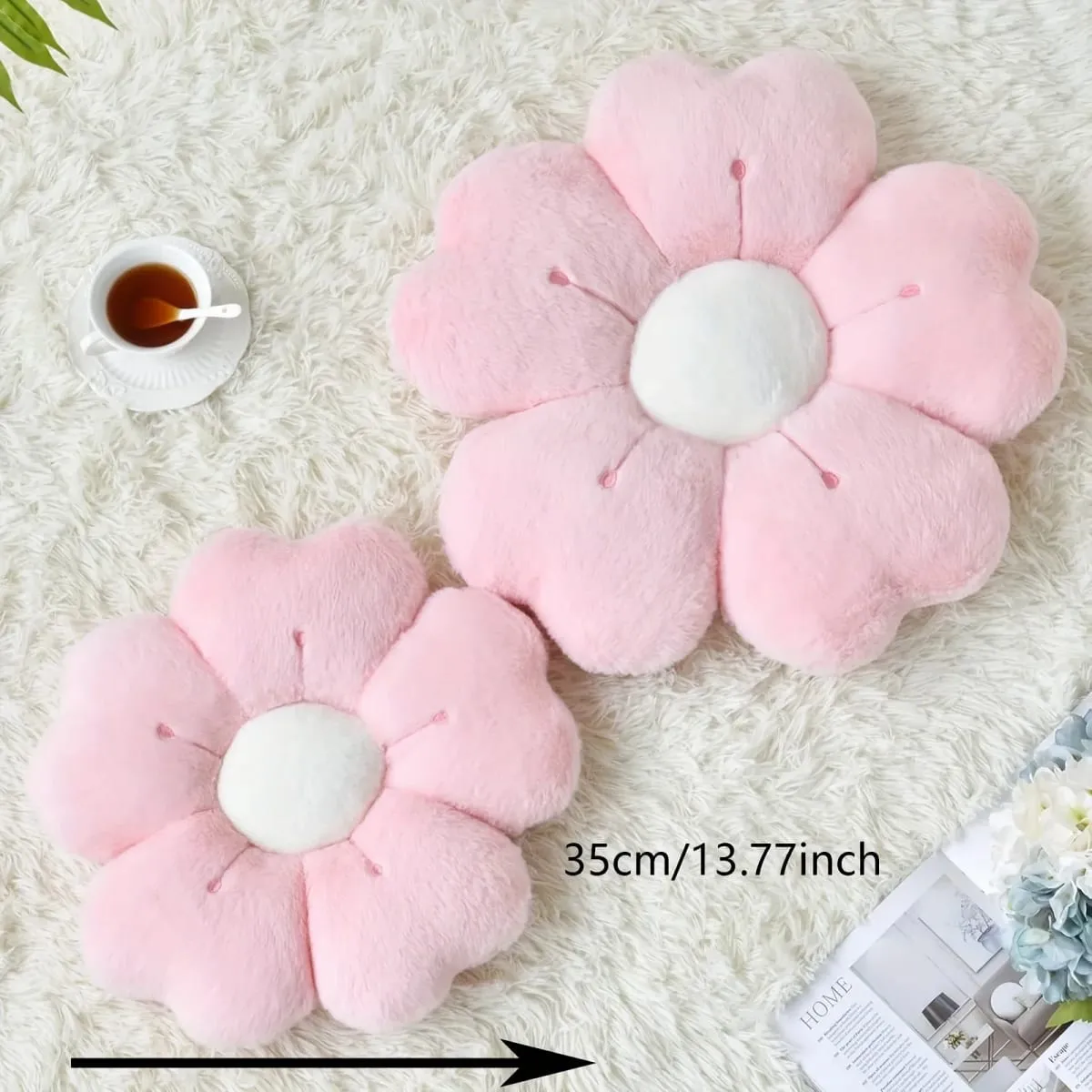 Soft Plush Flower-Shaped Plush Throw Pillow - Comfortable and Cute Mattress and Sofa Decor Cushion Chair Cushion Floor Cushion