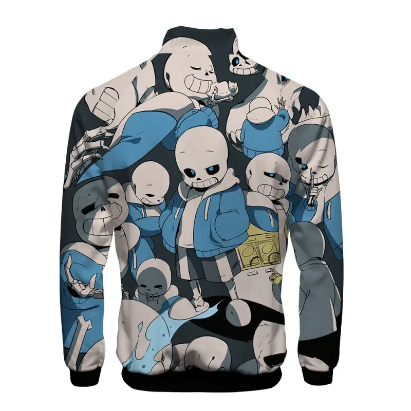 Luksusowe popularne Sans Undertale 3D Print Zipper Raglan kurtka wiatrówka chłopcy/dziewczęta wygodne kurtki ze stójką płaszcze