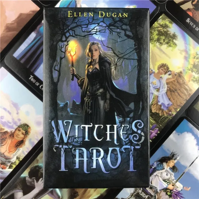 Witches Tarot Deck Oracles Cards Mysterious Divination English Tarot Cards for Women Girls Cards Game Board Game PDF Guidebook