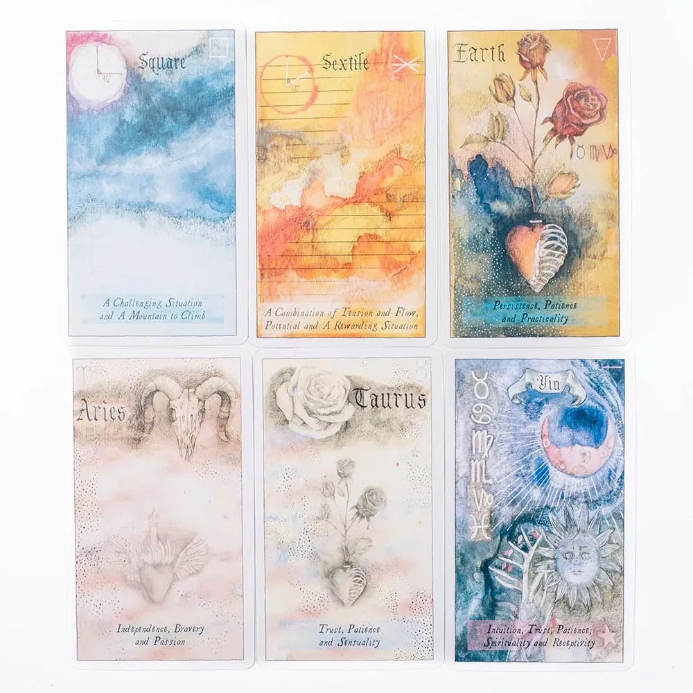 Heavenly Bodies 51Pcs Astrology Oracle Cards Deck para sa Fate Divination at Fortune Telling 10.4x6.1cm Board Game para sa Party Fun