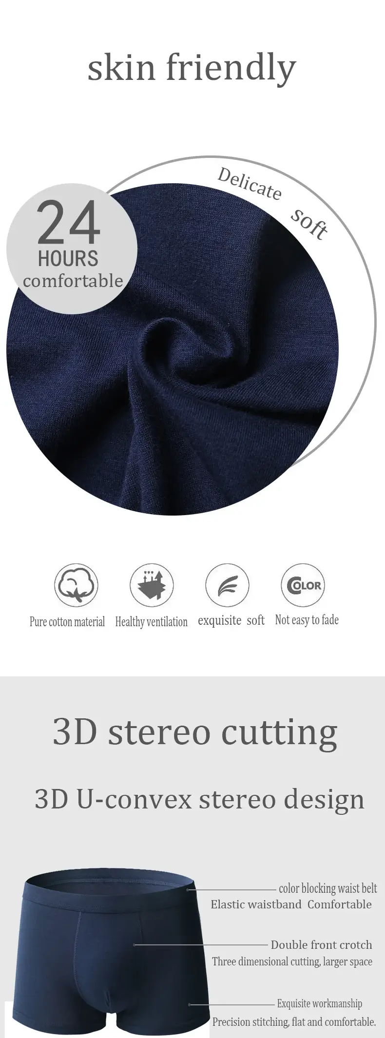 5 Pcs Men Big Size Boxer Briefs Shorts Undies Underwear Undershorts Boy Panties Cotton Underpants Knickers L XL 2XL 3XL 4XL 5XL