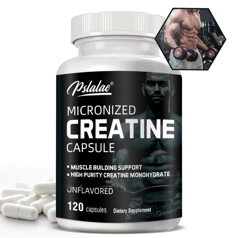 Micronized Creatine Powder (5000 Mg) Creatine Monohydrate Powder Unflavored Ketogenic Friendly Non-GMO 120 Capsules — image 2