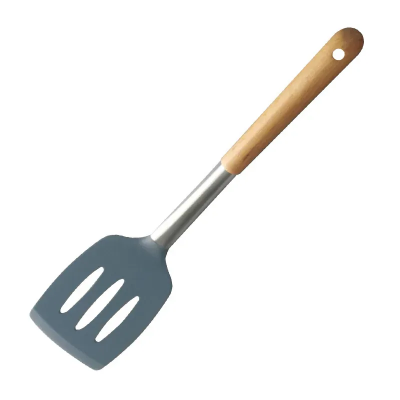 Silicone kitchen utensils silicone spatula wooden handle silicone spatula silicone soup spoon leak spatula non-stick pan