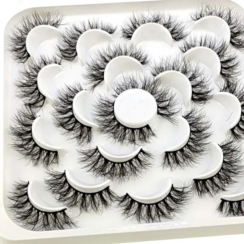 NEW 10 pairs Handmade 3d mink lashes short False Eyelashes Cross Messy Dense Natural Eye Lashes Stage Makeup False Eyelashes