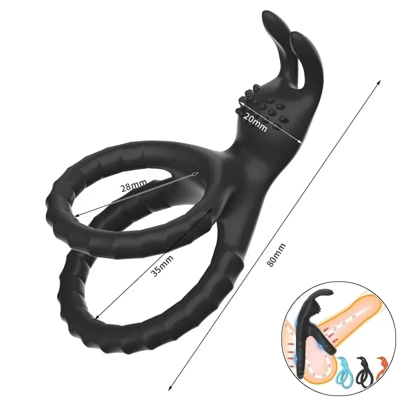 Cock Rings Silicone Ball Stretcher Delay Ejaculation TPE Penis Ring for Men Sex Toys Adjustable Semen Lock Ring SM Penis Sleeve — image 14