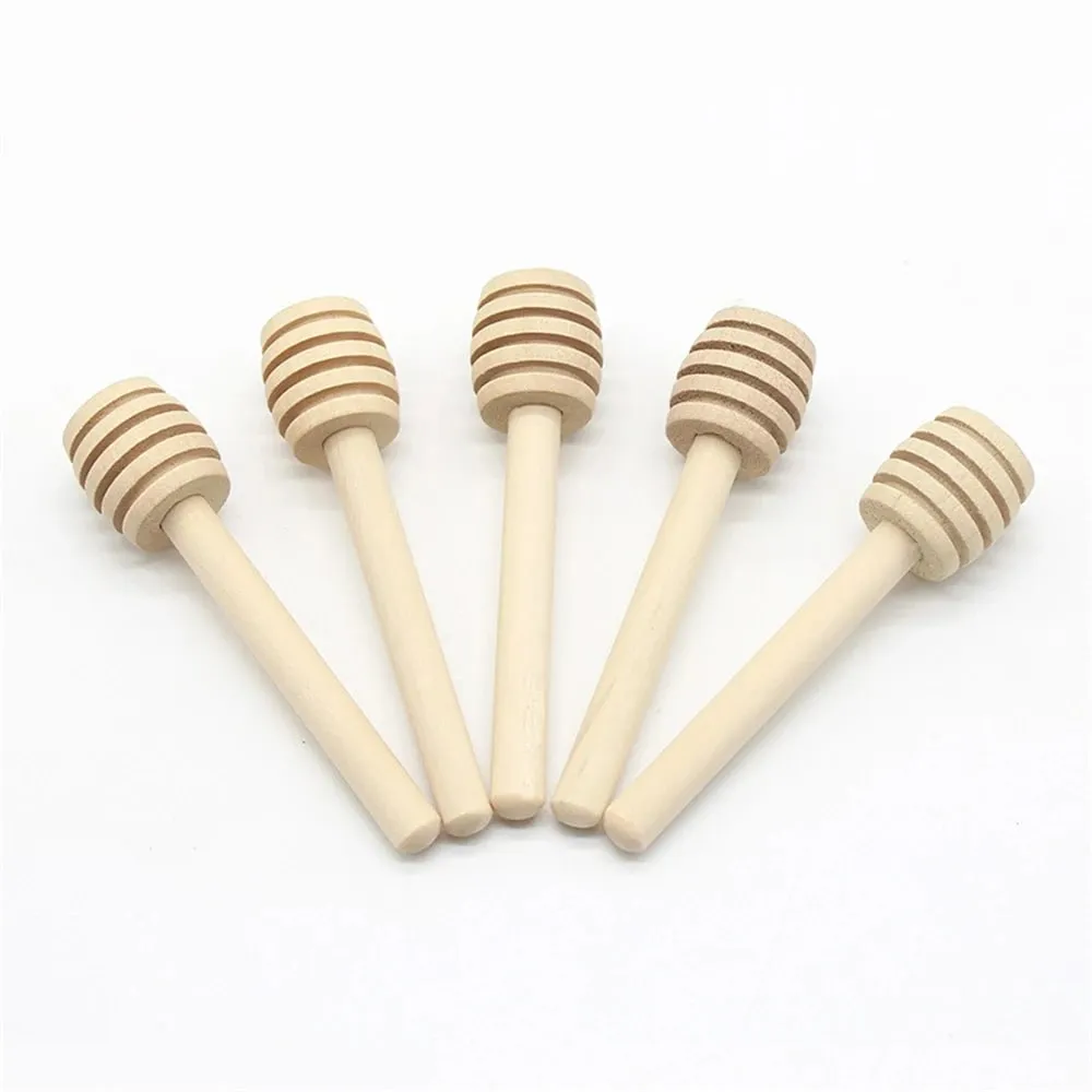 100pcs Wood Honey Dipper Stick Server for Honey Jar Dispense Drizzle Honey