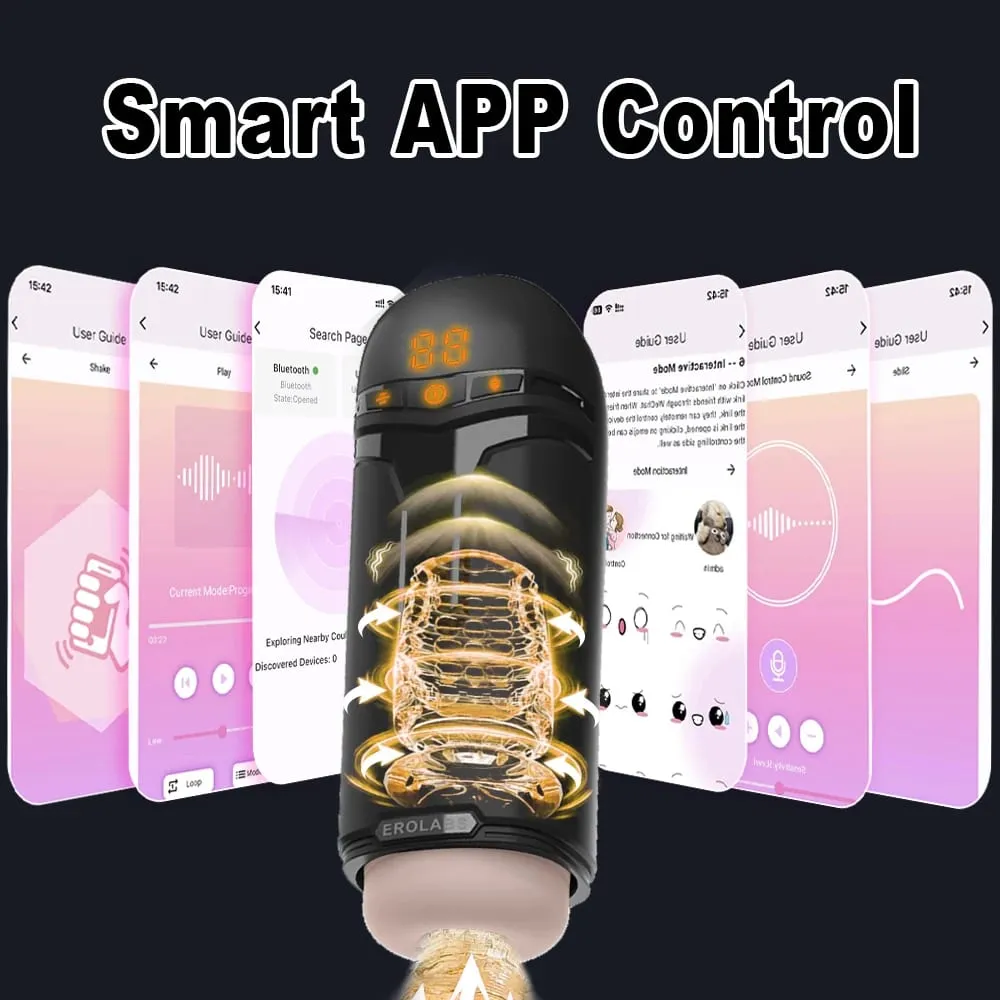 Teleskopik Oral Seks Mastürbasyon APP Kontrol Emme Vajina Cep Seks Makineleri Erkek Mastürbasyon Fincan Yetişkin Seks Oyuncakları Erkekler için