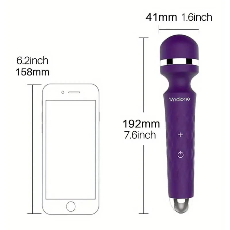 Nalone Powerful Vibrator Optional 3 Nozzles USB Recharge Magic Wand AV Vibrator Massager Vibration Dildo Adult 18+ Women Sex Toy