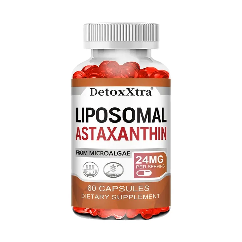 Liposomal Astaxanthin Supplement 24 MG Antioxidant Stronger Than VIT C Support for Cardiovascular Gut Skin + Eye Health