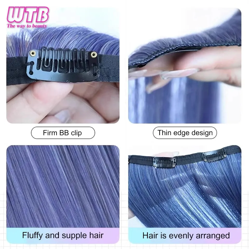 Synthetic Long Straight Clip In One Piece Hair Extension 4 Clips Inner Layer Hidden Hair Color Hair Piece Color Wig