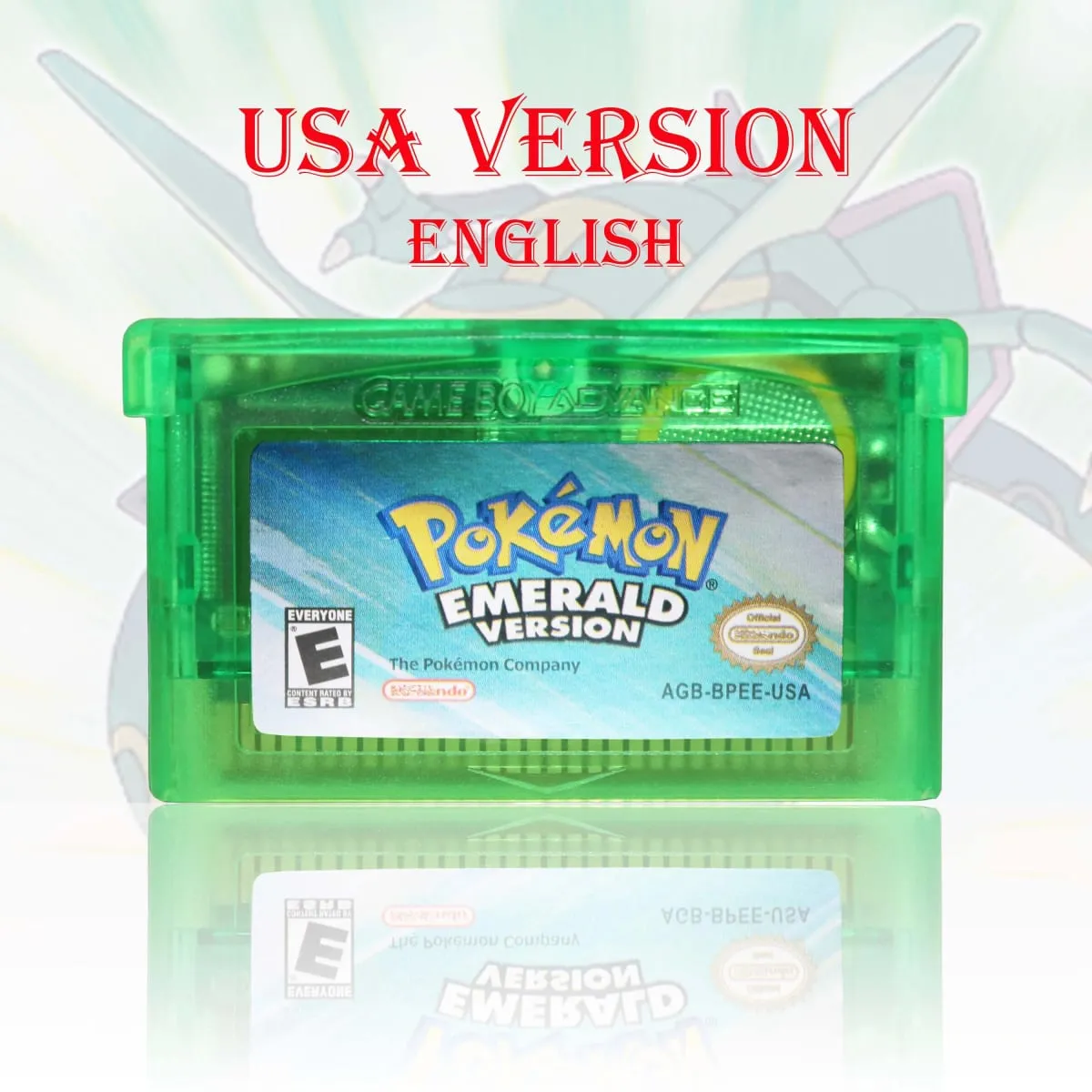GBC/GBA USA Version Pokemon Blue/Crystal/Emerald/Fire Red/Leaf Green Game Cartridge Video Game Card High Quality with Battery