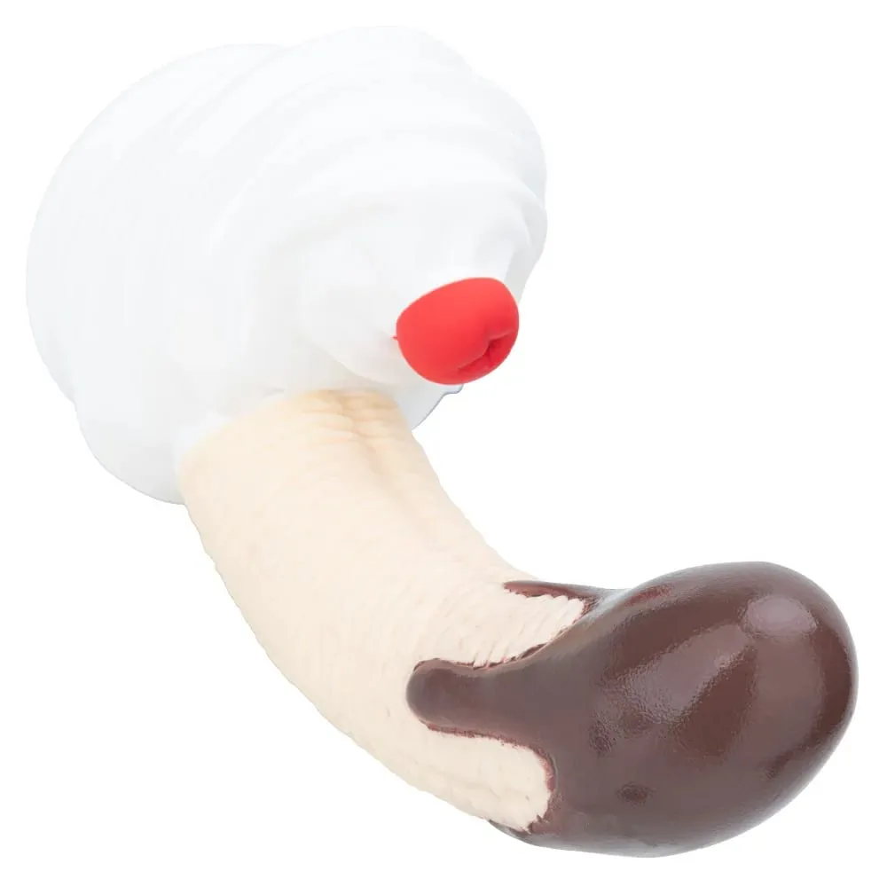 Banana Sundae Silicone Dildo na may Strong Suction Cup Cream at Cherry Design na Tatlong Laki ng Food Grade Silicone Sex Toy para sa Unisex