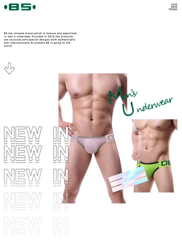 1Pc 0850 Cross Strap Men's thong Threaded Cotton Sexy Butt Lifting Four Ding Gay Back Empty Sexy Sexy Free Pants