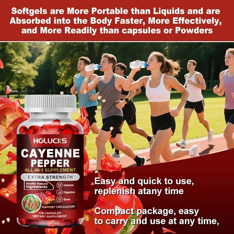 Les capsules de poivre de Cayenne soutiennent le métabolisme et la digestion Complément alimentaire végétalien sans OGM