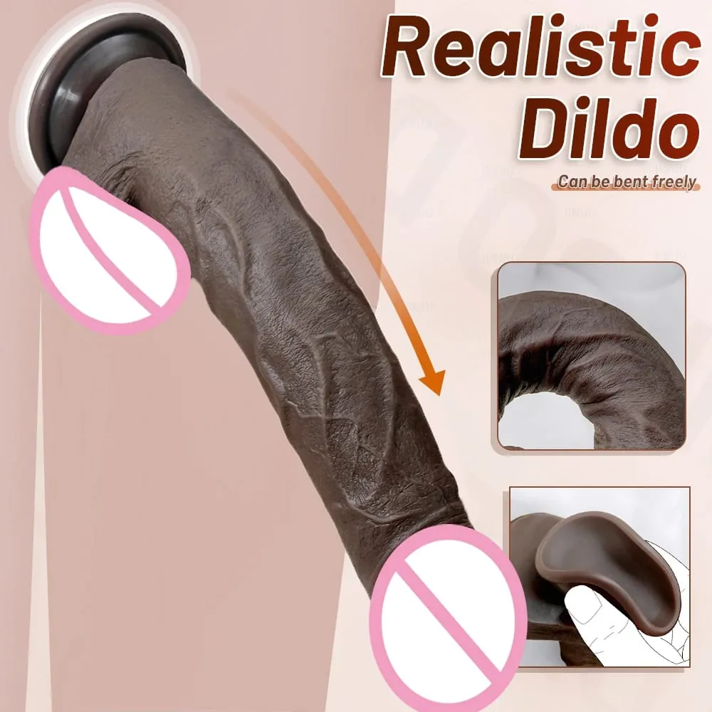 28cm Super Soft Silicone Dildo with Suction Cup Flexible G-spot Strap-On for Women Men Lesbian - Long Penis Sex Toy for Couples