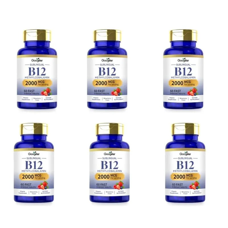 Googeer B12 Methylcobalamin Sublingual Fast Dissolve Tablets with Strawberry Flavor for Daily Body Comfort Support 60 Tablets — image 12