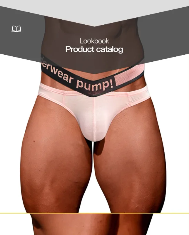 Trendy Little Triangle da uomo a vita bassa a vita bassa, vestibilità aderente, fascia elastica per sollevamento dell'anca, scollo a V sfumato rosa