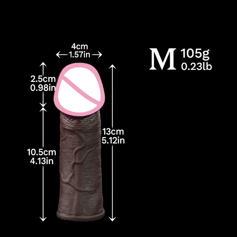 Penis Enlargement for Men Sleeve Cock Ring Delay Ejaculation Penis Extender Condom Lock Ring Sex Toys Artificial Penis Training