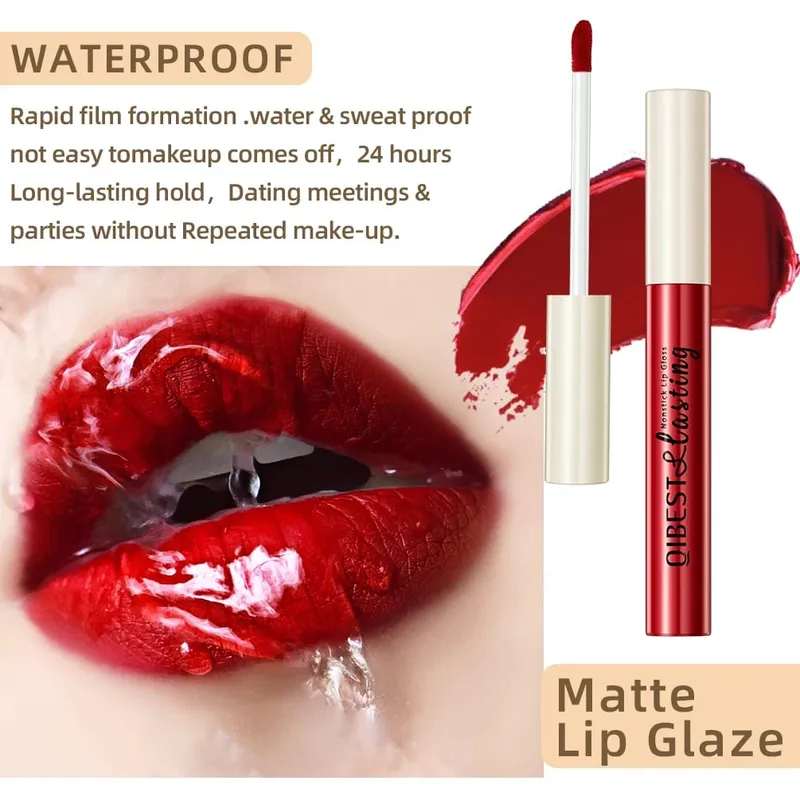12 Colors Matte Lip Gloss Set Waterproof Lasting Liquid Lipstick Velvet Nude Red Lipgloss Tint Nourish Non Stick Lipstick