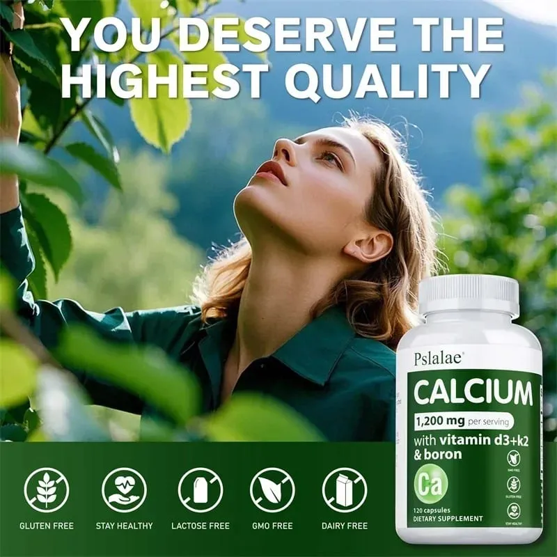 Calcium Supplement - Promotes Calcium Absorption Boosts Energy Strong Bones Supports Heart & Muscle Health Non-GMO
