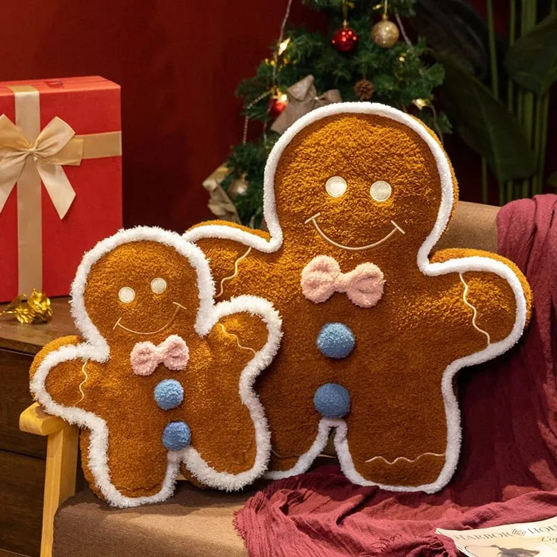 Hot Christmas Gingerbread Man Pillow Soft Plush Toy Decoration Funny XMas Plushie High Quality Christmas Birthday Gift Decor — image 7