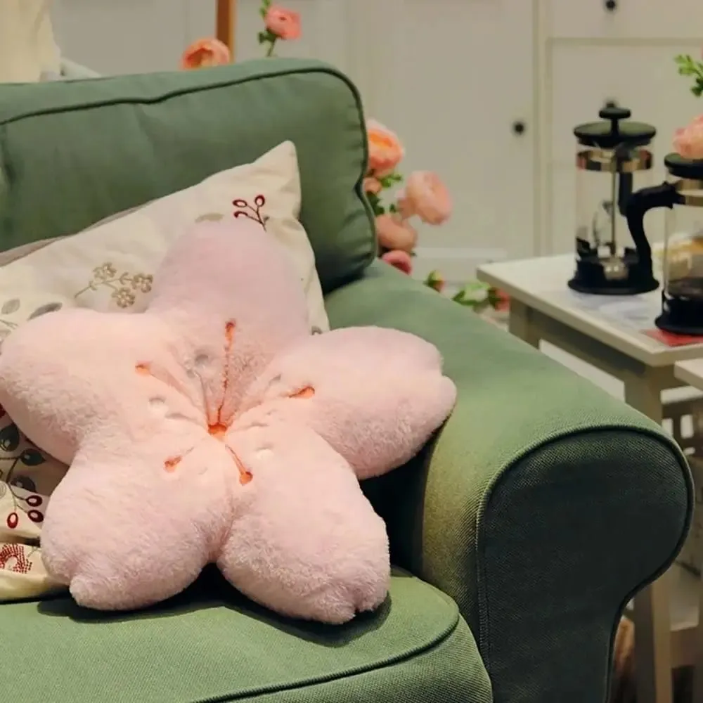 Kawaii 45cm Plush Pillow Cherry Blossom Soft Room Decor Pillow Pink Tatami Cushion Photo Decorations — image 5
