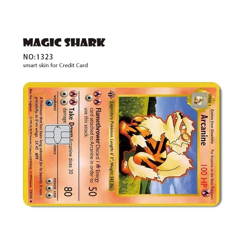 2025 New Pokemons Charizard Blastoise Bulbasaur Eevee Metwo Sticker Film Skin Cover for Credit Debit Card
