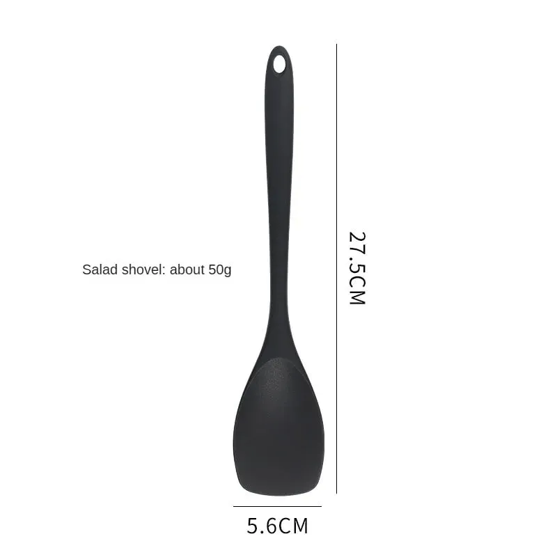 8ps Household black Silicone kitchenware 8-piece set of Chinese spaghetti spoon salad spaghetti spaghetti spaghetti，Rice spoon，