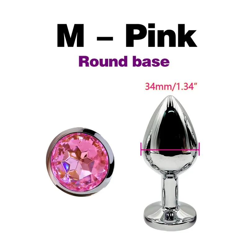 Metal Anal Plug With Gem Base Beginner To Expert 5 Size Butt Plug G-Point Massage Dildos Female/Male Couples Adult Sex Toys