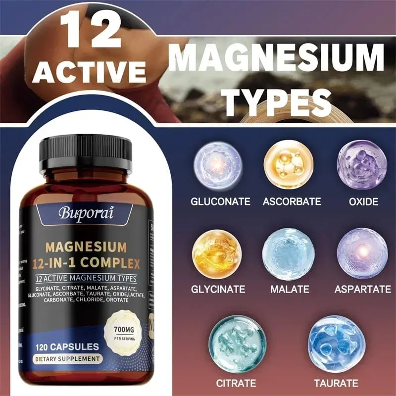 Magnesium Complex -Supports Muscle Bone and Joint Health Relieves Stress Maintains A Good Mood and Promotes Overall Health
