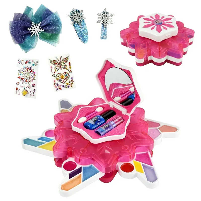 Girl Pretend Play Make Up Kit Princess Play With Toys Washable Non-toxic Cosmetic Makeup Set Gifts For Girls Children