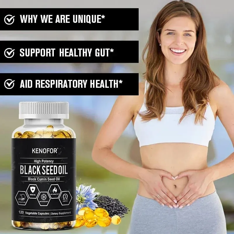 Black Seed Oil 500 Mg - Cold Pressed Nigella Sativa Capsules - Non-GMO Gluten Free for Overall Health Support — image 6