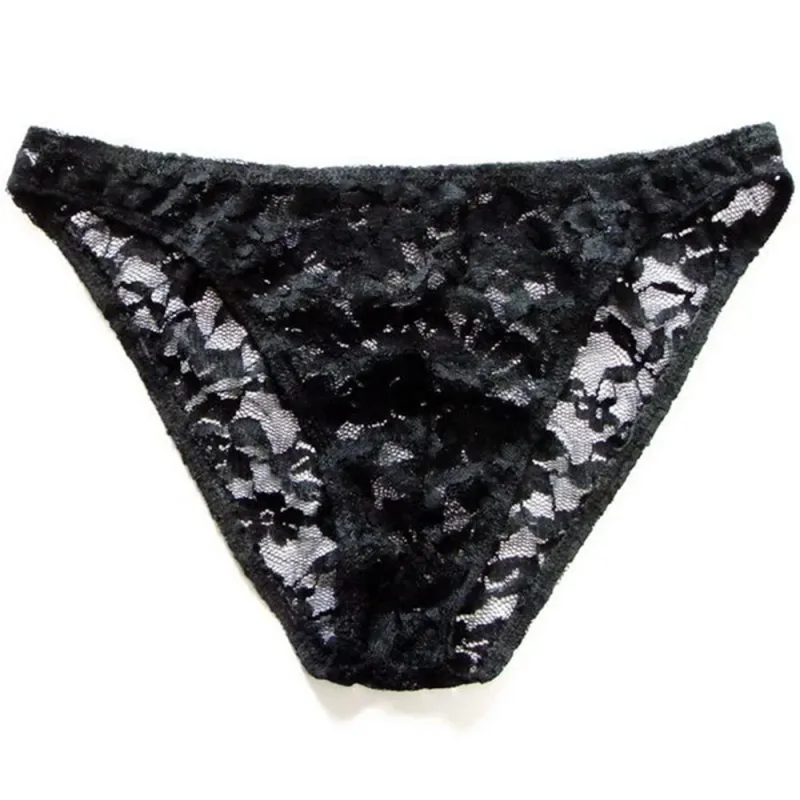 Lelaki Seksi Lace Seluar Dalam Lutsinar Perspektif Seluar Dalam Hollow Out Rose Mesh Seluar Dalam Lelaki Rendah Naik