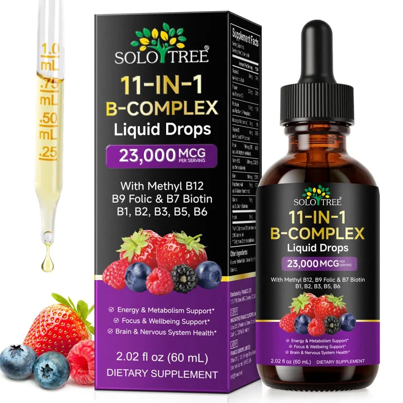 11-in-1-Vitamin-B-Komplex-Tropfen, 23000 mcg, Vitamin-B-Flüssigkeitsergänzung zum Einnehmen für Energie, tägliche Wellness-Unterstützung, 30 ml