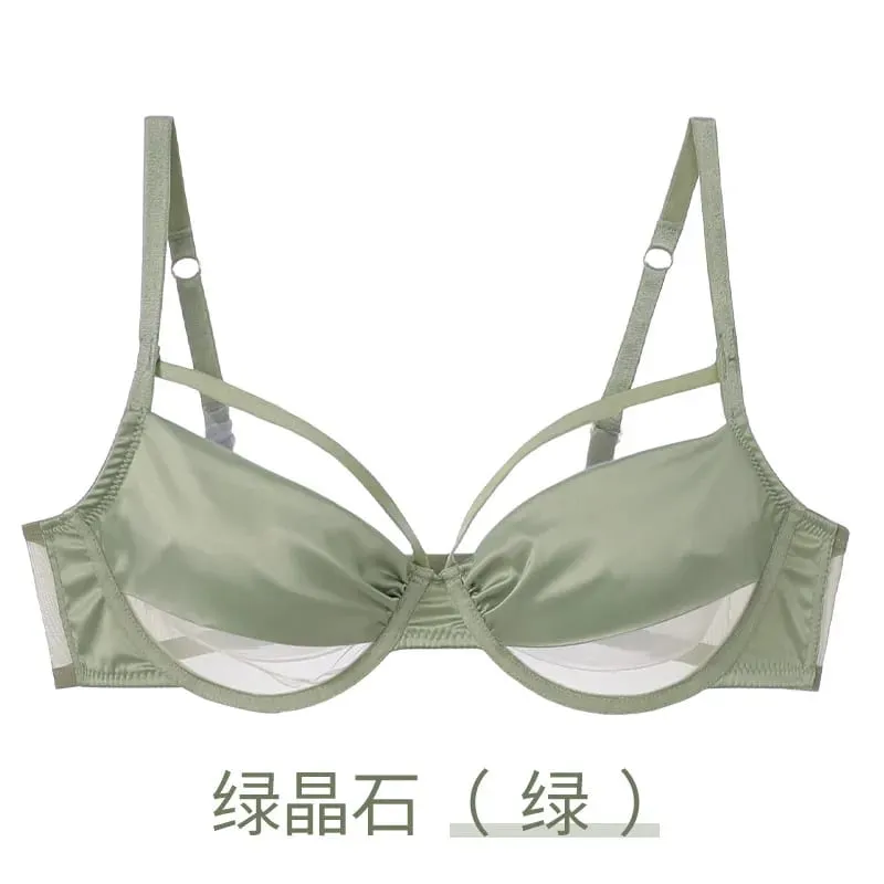 Ladies New Thin Cup Slimming Lingerie Set Soft underwire Push Up Bra Minimizing Effect Gathers Side Bulge Anti Sagging Soft