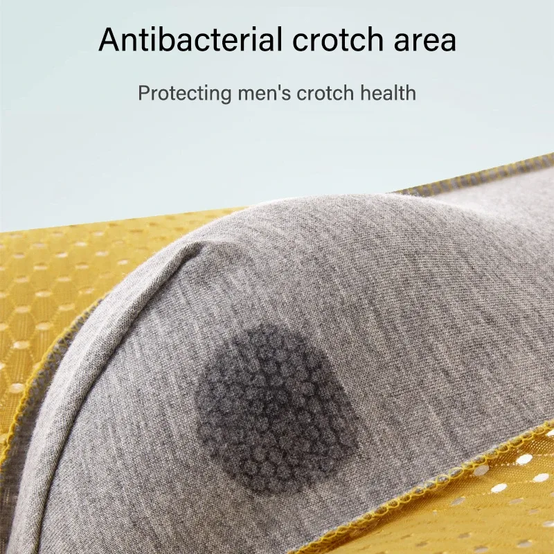 Mens Ice Silk Mesh Underwear Summer Breathable Mesh Cool Boxer Boxer Shorts for Men 45-90KG Anti-bacterial Light Thin Underpants
