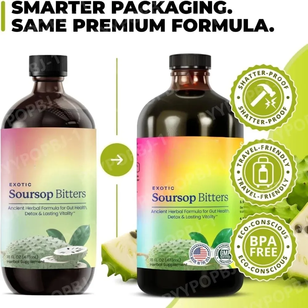 Soursop Bitters Liquid Herbal Extract Plant Based Guanabana Blend with Ginger Turmeric and Sea Moss Daily Wellness Supplement — image 4