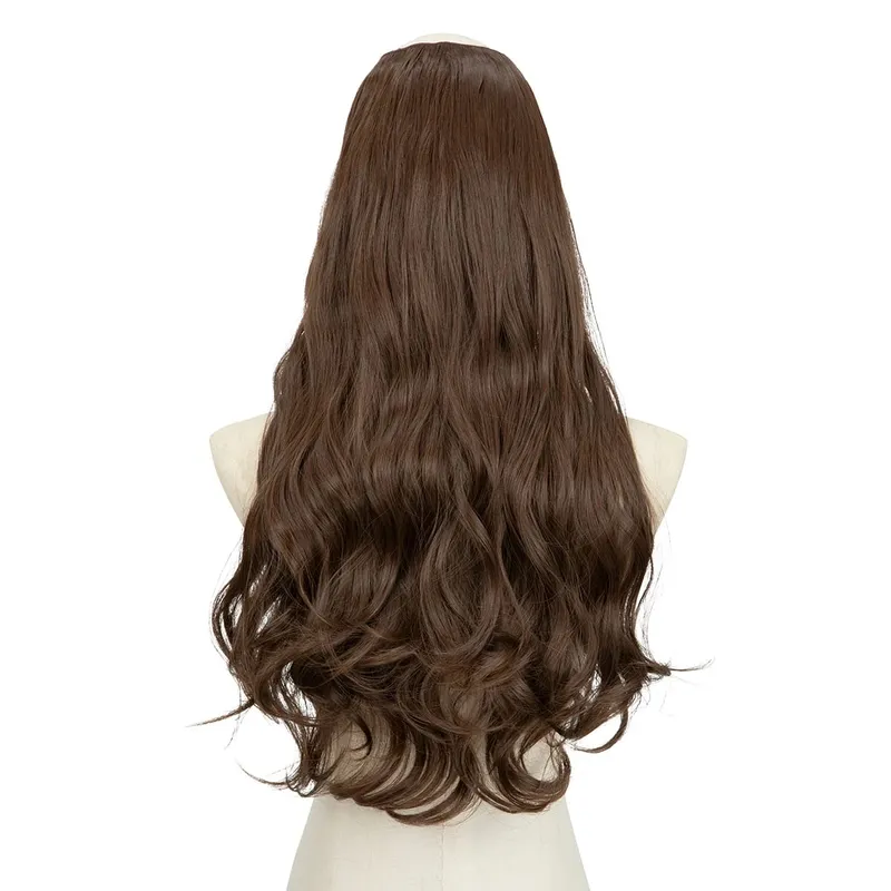 U-Part Synthetic Clip In Hair Extension Long Thick Curly Natural Blonde Flase Hair Hairpieces For Women Heat Resistant — image 11