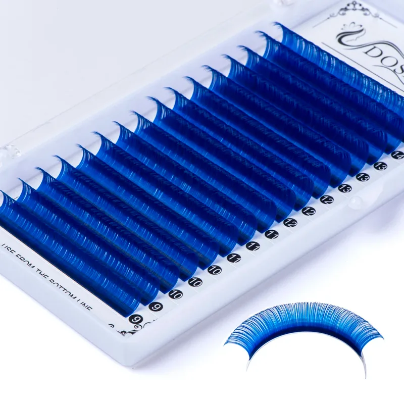 0.07mm Color Brown Soft Eyelash Extensions 16 Rows Mixed False Lashes Purple Blue for Eye Makeup