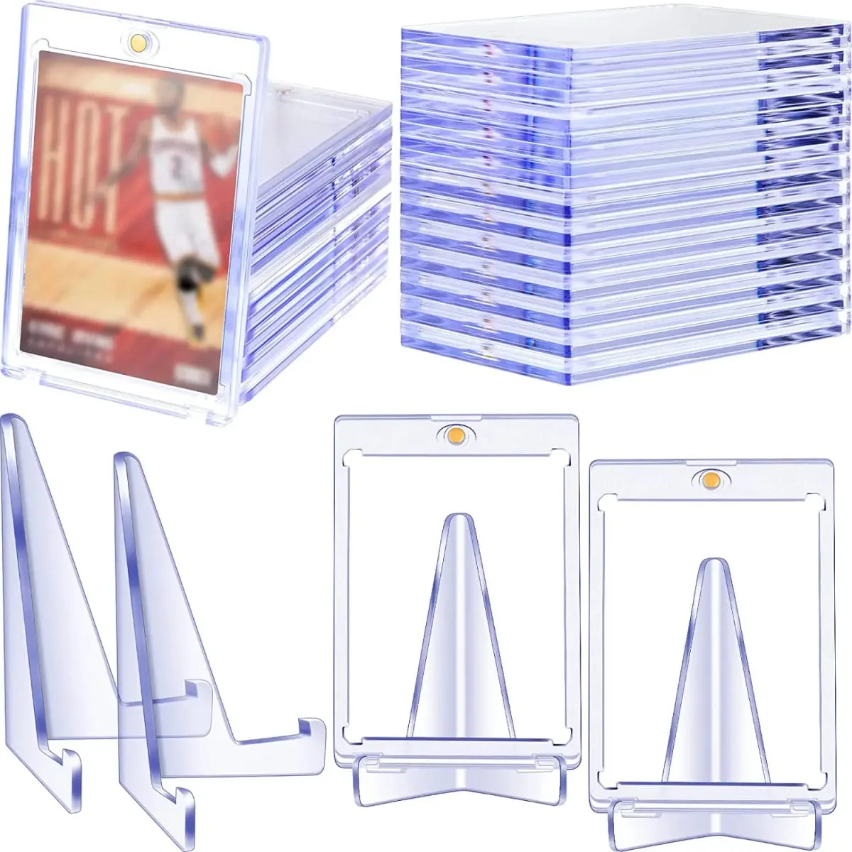 Magnetic Card Holder 35PT Support Set Protectors Hard Plastic Sleeves Trading Display Case For Pokemon Baseball Sports Yugioh