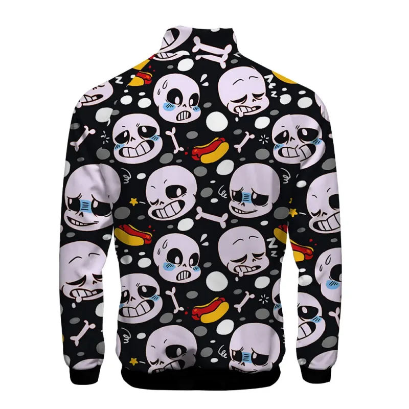 Luksusowe popularne Sans Undertale 3D Print Zipper Raglan kurtka wiatrówka chłopcy/dziewczęta wygodne kurtki ze stójką płaszcze