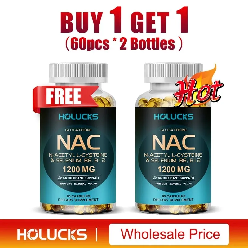 NAC Capsules 1200mg - Support Skin Health Cellular Energy Antioxidant Detox Enhance Immunity Improve Digestion