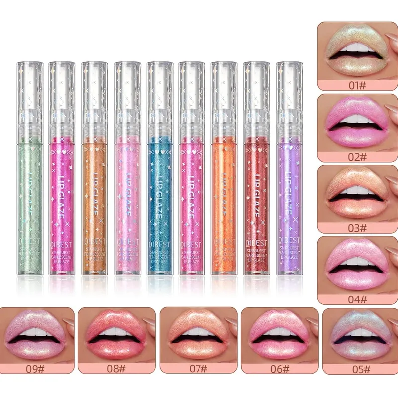 9 Colors Lip Gloss Sets Long-lasting Glitter Liquid Lipstick Moisturizing Luminous Lipgloss Makeup Shiny Lip Glaze Kits