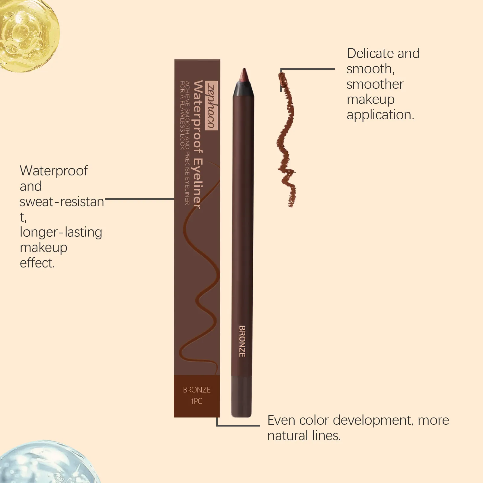 Waterproof Eyeliner Brown Smooth Matte Eye Liner Long Lasting Non Smudging High Pigmented Eyebrow Pencil Punk Eye Makeup — image 5